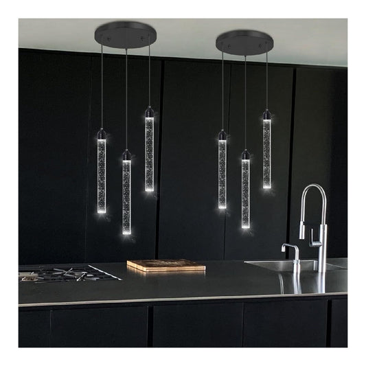 Eclairage Noir et Argente contemporain en version suspension 15 W