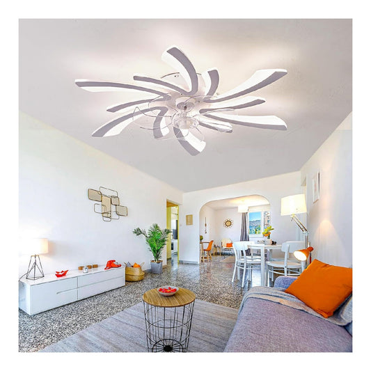 Luminaire Blanc et Ambre a silhouette graphique de type plafonnier 3000K