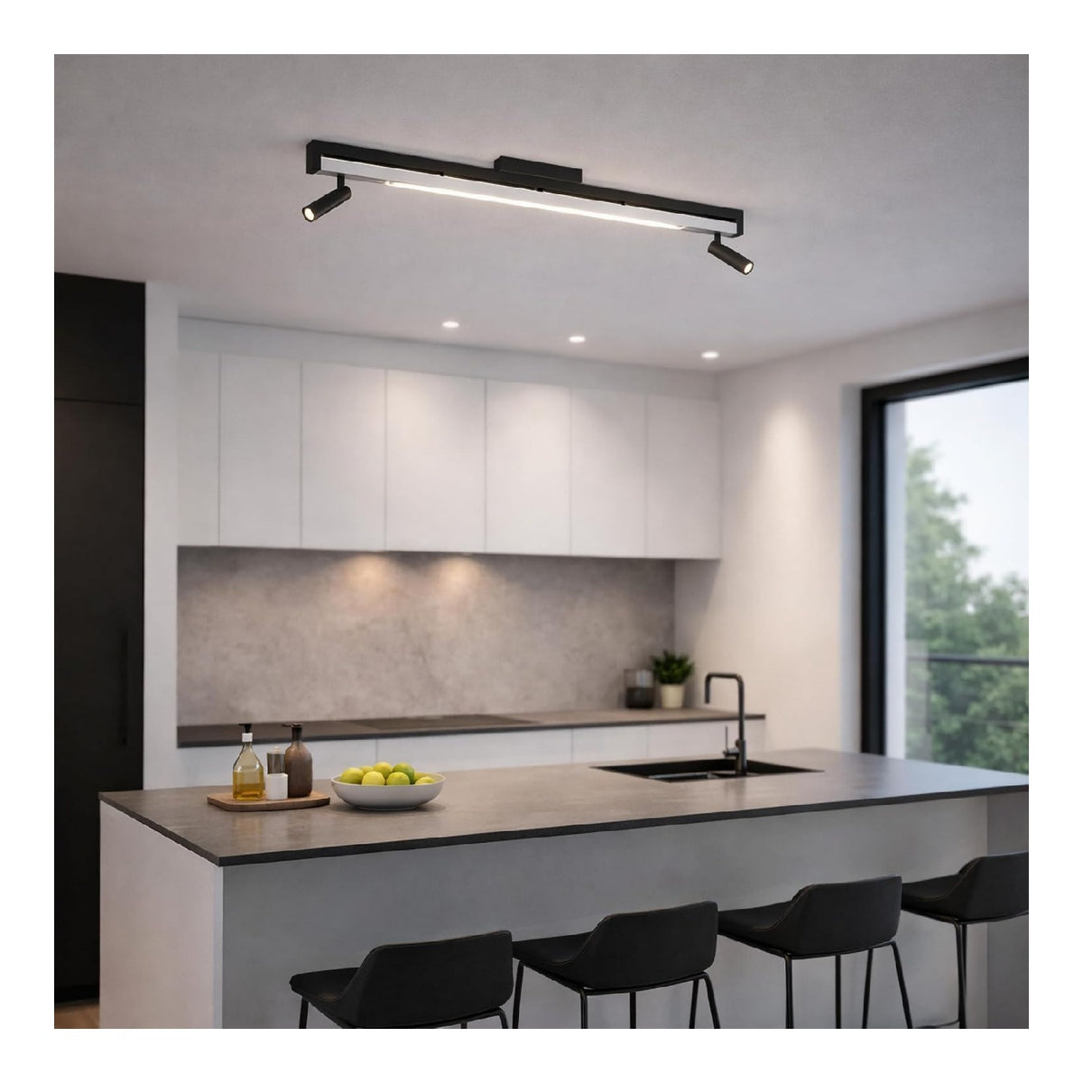 Spot de plafond decoratif Noir et Rouge avec diffusion lumineuse harmonieuse