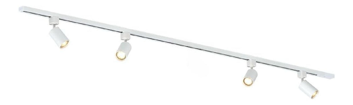 Rail de spots Blanc aux lignes epurees avec eclairage confortable GU10