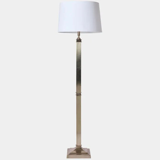 Cast Metal Floor Lamp, Antique Silver