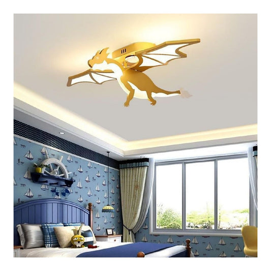 Suspension Blanc et Dore a presence elegante et lumiere agreable