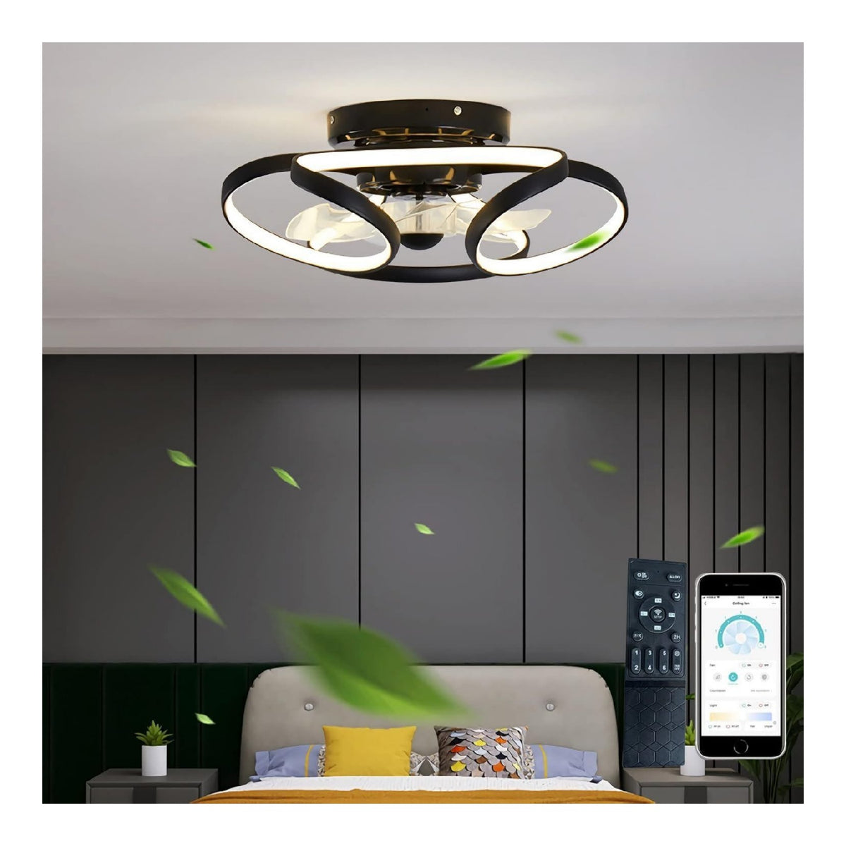 Plafonnier Noir et Blanc au style moderne avec conception fonctionnelle 6500K
