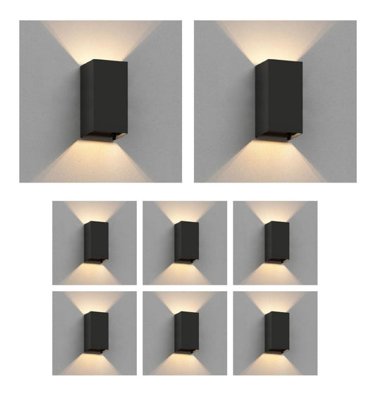 Luminaire Noir et Rouge a silhouette graphique de type applique murale 10W IP65