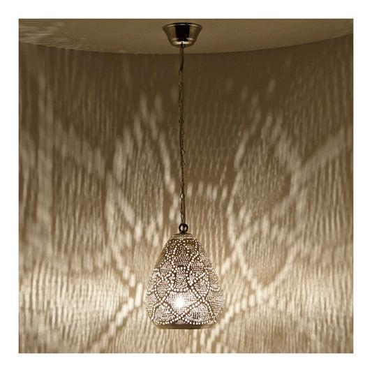 Suspension Argente et Ambre au style moderne avec conception fonctionnelle