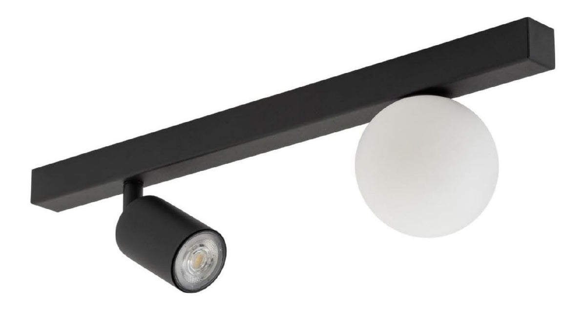 Spot de plafond Noir et Blanc aux lignes epurees avec eclairage confortable 10W GU10