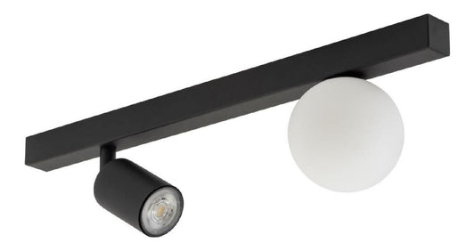 Spot de plafond Noir et Blanc aux lignes epurees avec eclairage confortable 10W GU10