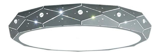 Plafonnier decoratif Blanc et Gris avec diffusion lumineuse harmonieuse 24W