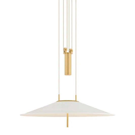Emmons Pendant, Aged Brass/Soft White
