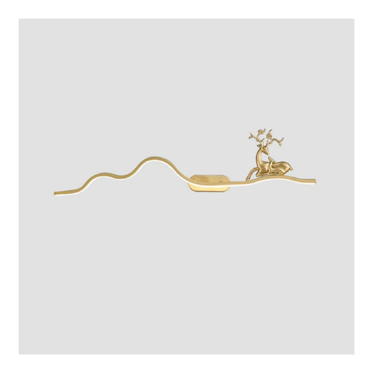 Luminaire Blanc et Dore a silhouette graphique de type applique murale LD-4180