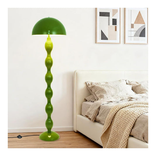 Lampadaire Blanc et Ambre aux lignes epurees avec eclairage confortable E27