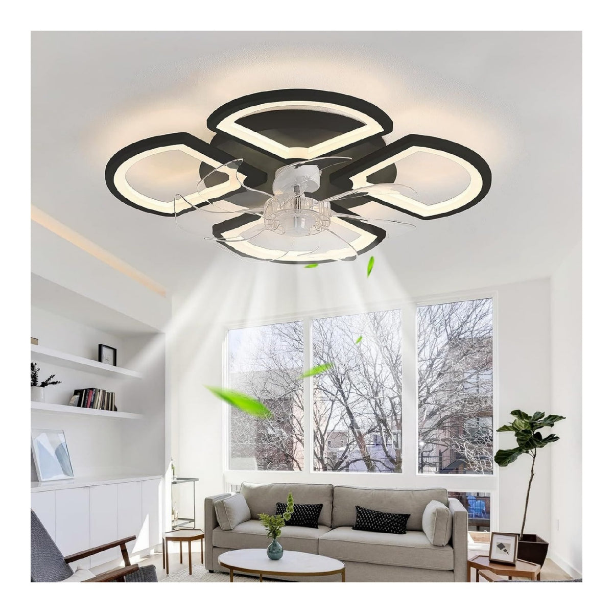 Lustre Noir et Blanc a presence elegante et lumiere agreable 3000K Y1-1578