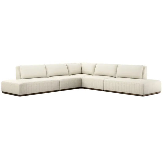 Adler Outdoor 5 Piece Sectional + Bumper Chaise, Amalfi Natural