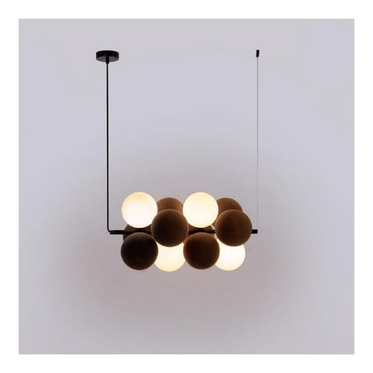 Suspension Marron et Vert aux lignes epurees avec eclairage confortable 5 W