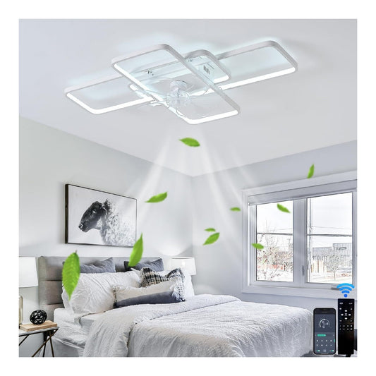 Luminaire Blanc et Ambre a silhouette graphique de type lustre 80 W