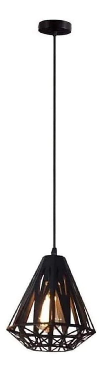 Luminaire Ambre et Rouge a silhouette graphique de type suspension 60W E27