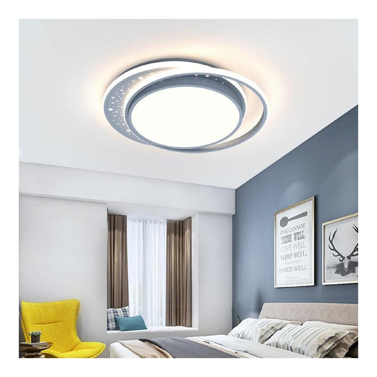 Luminaire Noir et Blanc a silhouette graphique de type plafonnier 6000K XC-2552