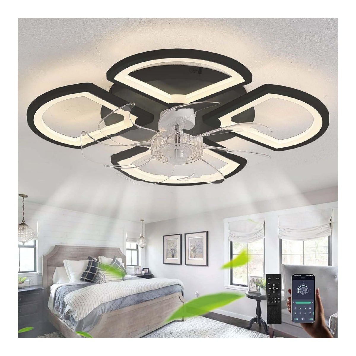 Lustre decoratif Noir et Blanc avec diffusion lumineuse harmonieuse