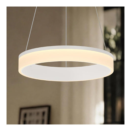 Suspension Blanc et Ambre a presence elegante et lumiere agreable 20W 3000K