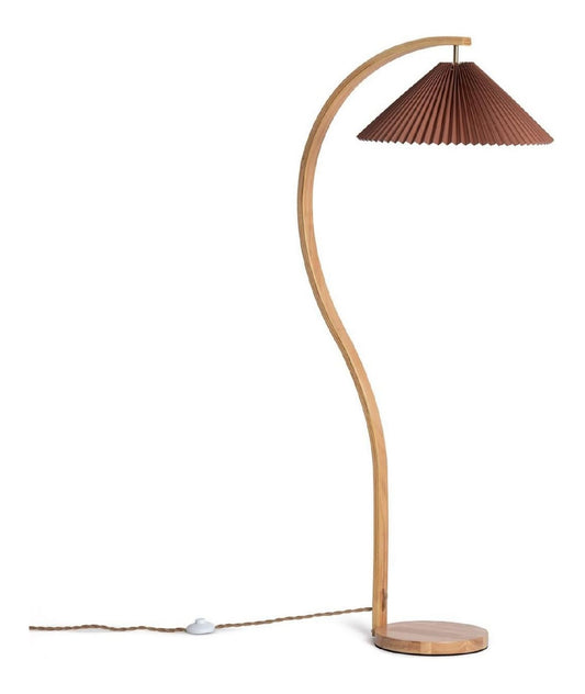 Solution lumineuse Ambre et Marron au dessin sobre en format lampadaire IP20 E27